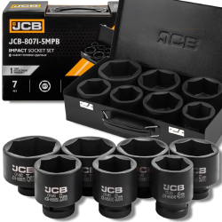 JCB Zestaw NASADEK udarowych 1" Cr-Mo 6-kątnych 7 ELEMENTÓW 46-75mm