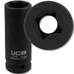 JCB NASADKA udarowa GŁĘBOKA 1/2" Cr-Mo 6-kątna 21mm KLUCZ NASADOWY