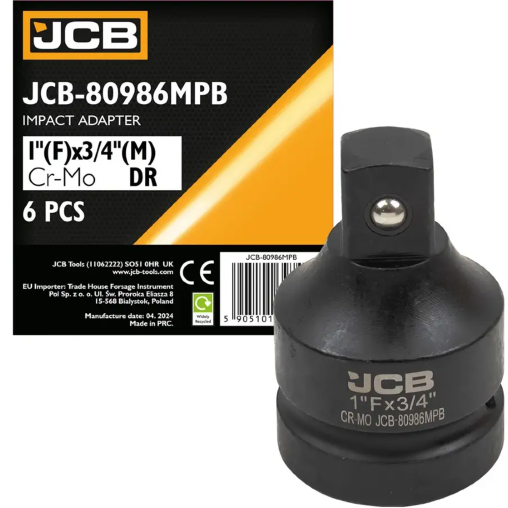 JCB Adapter udarowy Cr-Mo 1'' (F) x 3/4'' (M) KWADRAT