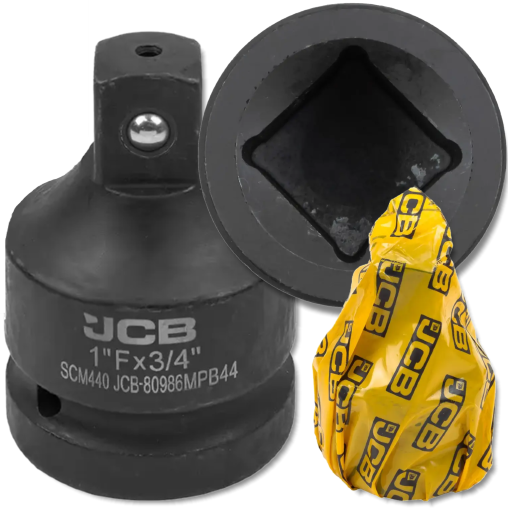 JCB Adapter udarowy WZMOCNIONA stal SCM440 Cr-Mo 1"(F) x 3/4"(M) KWADRAT