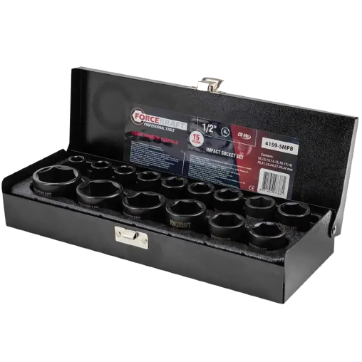 FORCEKRAFT Zestaw NASADEK udarowych 1/2" 15 ELEMENTÓW 6-kątnych (10-32mm)