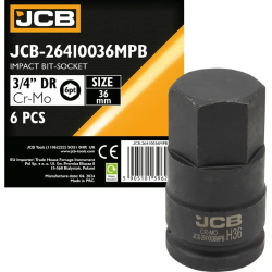 JCB Nasadka BIT udarowa 3/4" 36mm 6-kątna Cr-Mo KLUCZ nasadowy