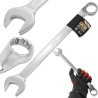 JCB Klucz PŁASKO-OCZKOWY odgięty o 75 STOPNI 30mm STAL CR-V dwustronny