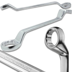 JCB Klucz OCZKOWY 2-stronny odgięty o 45 STOPNI 10x12 mm Cr-V 12-KĄTNY