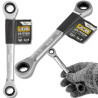 JCB Klucz OCZKOWY dwustronny z GRZECHOTKĄ 12x13mm Cr-V 12-KĄTNY