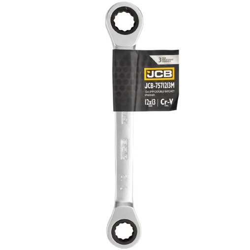 JCB Klucz OCZKOWY dwustronny z GRZECHOTKĄ 12x13mm Cr-V 12-KĄTNY