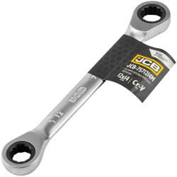 JCB Klucz OCZKOWY dwustronny z GRZECHOTKĄ 12x14mm Cr-V 12-KĄTNY