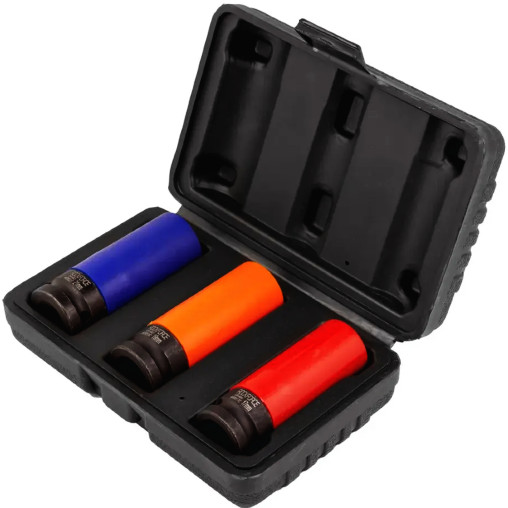 Zestaw 3 nasadek udarowych 1/2" do ALUFELG 17, 19, 21 mm 6-kąt Rockforce