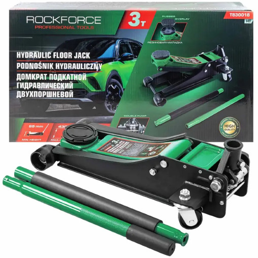 Podnośnik niskoprofilowy 3T 85-430 mm samochodowy dwutłokowy punktowy Żaba