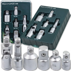 ROCKFORCE Zestaw ADAPTERÓW komplet 6 ELEMENTÓW STAL CR-V przedłużka KARDAN