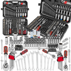 FORCEKRAFT Zestaw narzędzi 222 ELEMENTY stal CrV DUŻY komplet 1/4" 3/8" 1/2"