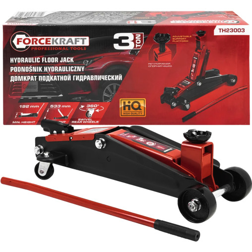 Podnośnik Samochodowy Hydrauliczny Żaba 3 Tony 192-533mm lewarek Forcekraft