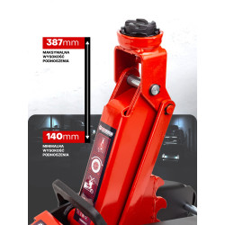 Podnośnik Samochodowy Hydrauliczny Żaba 2.5 T 140-387 mm lewarek Forcekraft