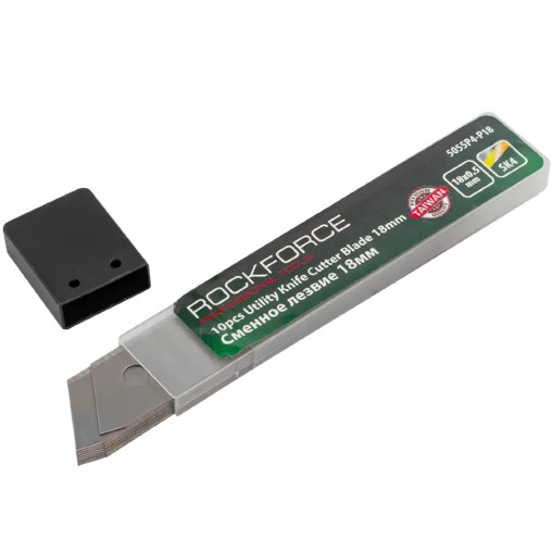 ROCKFORCE Zestaw 10 WYMIENNYCH ostrzy KOMPLET 10 elementów 18mm