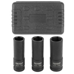 Zestaw 3 nasadek udarowych cienkościennych 1/2" 17 19 21 mm CrMo Forcekraft