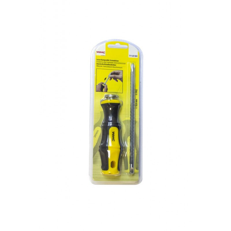 Wkrętak z końcówkami dwustronnymi wymiennymi SL6mm, PH2