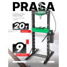 Prasa Hydrauliczna warsztatowa 20T + pryzmy Pompa z manometrem Rockforce