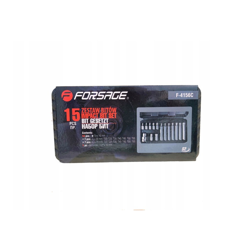 ZESTAW BITÓW TORX 15 El T20-T55(L: 30/75mm)