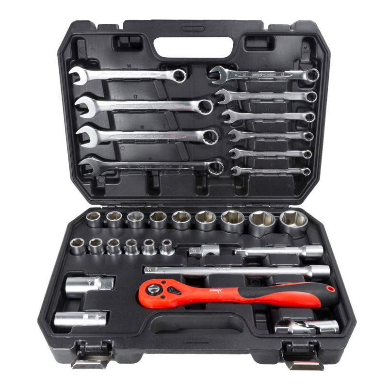 Zestaw narzędzi klucze nasadki Cr-V 1/2''  32 el.