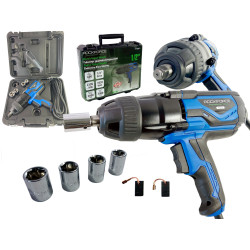 Klucz udarowy elektryczny 600Nm 1020W+nasadki