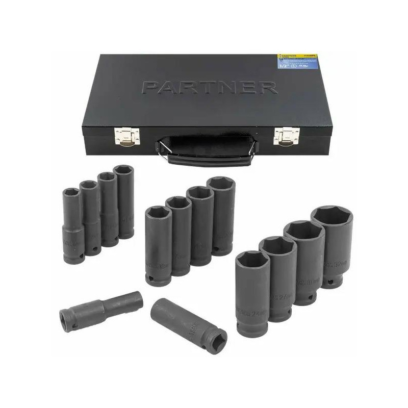 Zestaw nasadek udarowych 1/2" 14el. (11-32mm) (6-kątnych)