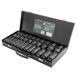 Zestaw nasadek udarowych długich 1/2" 8-32mm 6-kątne