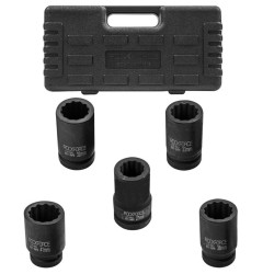 Zestaw nasadek udarowych 1" 12-kątne 27-41mm