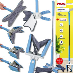WMC Mop PODŁOGOWY obrotowy WYCISKANY typu X z WYCISKACZEM + 3 NAKŁADKI