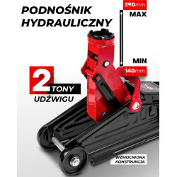 Podnośnik Samochodowy hydrauliczny 140-290 mm 2T punktowy Żaba Forcekraft