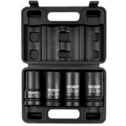 FORCEKRAFT Zestaw 4 nasadek UDAROWYCH GŁĘBOKICH w walizce 1" 12-kątne 27-36mm
