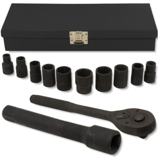 FORCEKRAFT Zestaw  NARZĘDZI udarowych 12 elementów 1/2" 6-kątnych 10-24 mm
