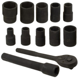 FORCEKRAFT Zestaw  NARZĘDZI udarowych 12 elementów 1/2" 6-kątnych 10-24 mm