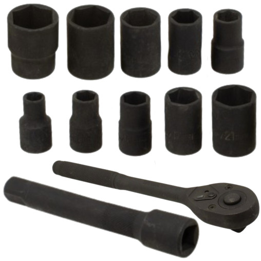 FORCEKRAFT Zestaw  NARZĘDZI udarowych 12 elementów 1/2" 6-kątnych 10-24 mm