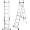 FORCEKRAFT Drabina DWUSTRONNA łączona ALUMINIOWA 2x14 stopni WIELOFUNKCYJNA