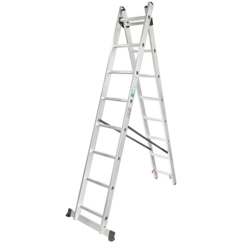 FORCEKRAFT Drabina DWUSTRONNA łączona ALUMINIOWA 2x13 stopni WIELOFUNKCYJNA