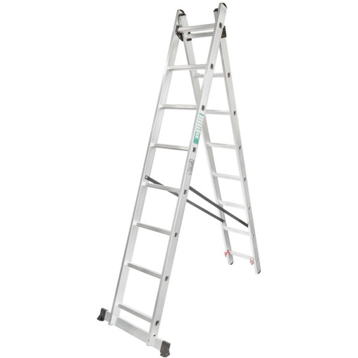 FORCEKRAFT Drabina DWUSTRONNA łączona ALUMINIOWA 2x13 stopni WIELOFUNKCYJNA