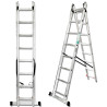 FORCEKRAFT Drabina DWUSTRONNA łączona ALUMINIOWA 2x12 stopni WIELOFUNKCYJNA