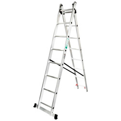 FORCEKRAFT Drabina DWUSTRONNA łączona ALUMINIOWA 2x12 stopni WIELOFUNKCYJNA
