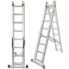FORCEKRAFT Drabina DWUSTRONNA łączona ALUMINIOWA 2x10 stopni WIELOFUNKCYJNA