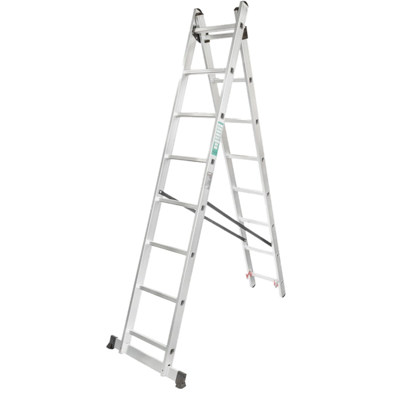 FORCEKRAFT Drabina DWUSTRONNA łączona ALUMINIOWA 2x10 stopni WIELOFUNKCYJNA