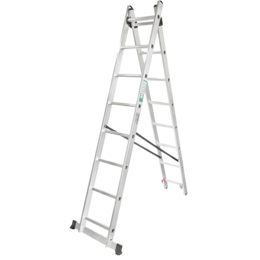 FORCEKRAFT Drabina DWUSTRONNA łączona ALUMINIOWA 2x10 stopni WIELOFUNKCYJNA