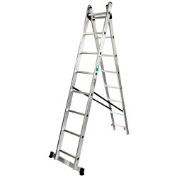 FORCEKRAFT Drabina DWUSTRONNA łączona ALUMINIOWA 2x8 stopni WIELOFUNKCYJNA