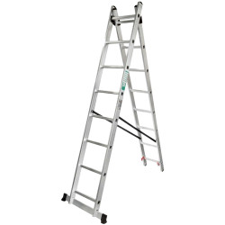 FORCEKRAFT Drabina DWUSTRONNA łączona ALUMINIOWA 2x11 stopni WIELOFUNKCYJNA