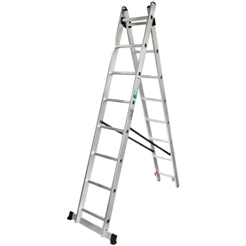 FORCEKRAFT Drabina DWUSTRONNA łączona ALUMINIOWA 2x11 stopni WIELOFUNKCYJNA