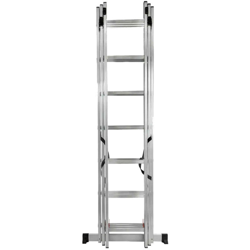 FORCEKRAFT Drabina DWUSTRONNA łączona ALUMINIOWA 3x8 stopni WYSUWANA