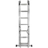 FORCEKRAFT Drabina DWUSTRONNA łączona ALUMINIOWA 3x8 stopni WYSUWANA