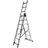 FORCEKRAFT Drabina DWUSTRONNA łączona ALUMINIOWA 3x8 stopni WYSUWANA