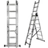 FORCEKRAFT Drabina DWUSTRONNA łączona ALUMINIOWA 3x7 stopni WYSUWANA