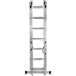 FORCEKRAFT Drabina DWUSTRONNA łączona ALUMINIOWA 3x7 stopni WYSUWANA