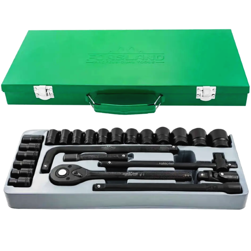 FORSLAND Zestaw narzędzi 1/2" 6-kątnych 8-32mm 24 ELEMENTY + WALIZKA